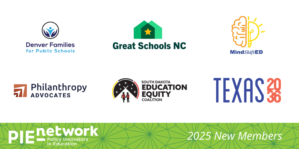 Collage featuring the logos of the organizations that have joined PIE Network so far in 2025. Text on the image reads "2025 New Members"